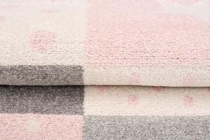 Biało-różowy dywan skandynawski do pokoju dziecięcego - Caso 4X