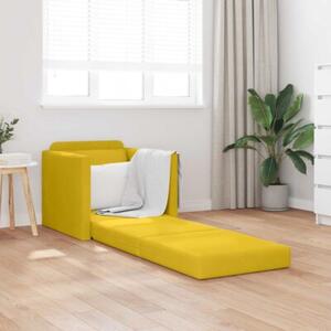 Sofa bed ciemny Å»Ã³Åty 74 x 77 x 81 cm aksamit