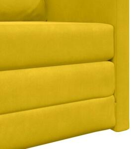 Sofa bed ciemny Å»Ã³Åty 74 x 77 x 81 cm aksamit