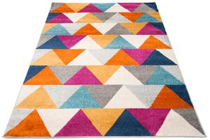 Kolorowy dywan w trójkąty w stylu retro - Caso 6X