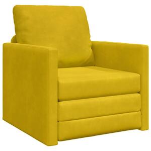 Sofa bed ciemny Å»Ã³Åty 74 x 77 x 81 cm aksamit