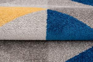 Ciemnoszary dywan w niebieskie trójkąty - Caso 6X