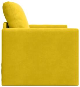 Sofa bed ciemny Å»Ã³Åty 74 x 77 x 81 cm aksamit