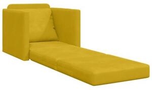 Sofa bed ciemny Å»Ã³Åty 74 x 77 x 81 cm aksamit