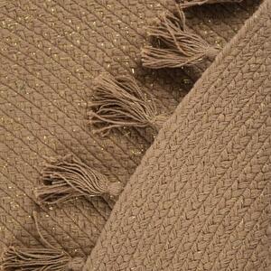 Brązowy ręcznie wykonany dywan z wysoką zawartością bawełny Nattiot Lisette, ø 140 cm