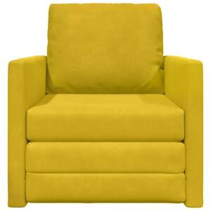Sofa bed ciemny Å»Ã³Åty 74 x 77 x 81 cm aksamit