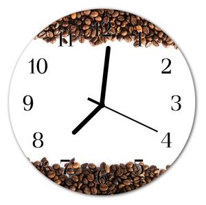 Zegar szklany okrągły Ziarna kawy
