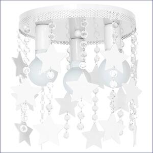 Biały żyrandol z kryształkami i gwiazdkami - N38-Tava