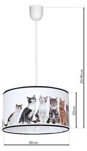 Wisząca lampa z abażurem i wizerunkiem kotów - N39-Lakos