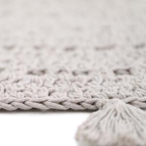 Szary dywan z bawełny wykonany ręcznie Nattiot Nila, ø 120 cm