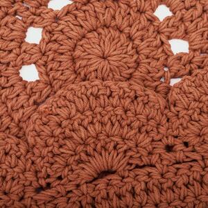 Brązowy ręcznie haftowany dywan z bawełny Nattiot Alma, ø 120 cm