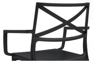 Czarne plastikowe krzesło ogrodowe Metalix – Keter