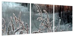 Obraz - Frozen Meadow (z zegarem) (90x30 cm)