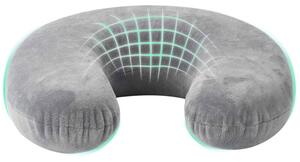 Ergonomiczna poduszka podrÃ³Å¼na z aksamitu i pianki pamiÄciowej w kolorze szarym