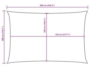 Żagiel ogrodowy, tkanina oxford, prostokątny, 3x6 m, antracyt