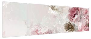 Obraz - Malowanie różowych kwiatów (170x50 cm)