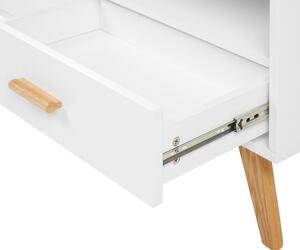 Nowoczesna szafka RTV komoda biała drewniane nogi szuflady półki Liberty Beliani