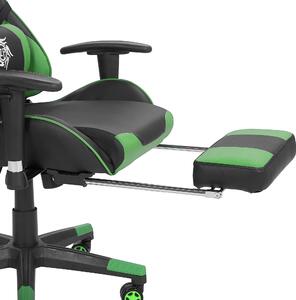 Fotel biurowy gamingowy regulowany ekoskóra czarno-zielony metalowa baza Victory Beliani