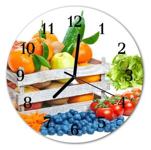 Zegar szklany okrągły Warzywa