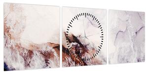 Obraz - Fioletowy marmur N⁰1 (z zegarem) (90x30 cm)