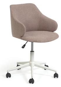 Jasnoróżowe krzesło biurowe Kave Home Einara