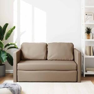 Sofa podÅogowa 2-w-1, cappuccino, 112x174x55 cm, sztuczna skÃ³ra
