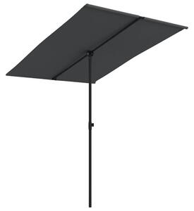 Parasol ogrodowy na aluminiowym słupku, 2x1,5 m, czarny