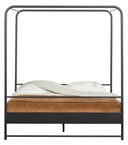 Czarne metalowe łóżko dwuosobowe vtwonen Bunk, 160x200 cm