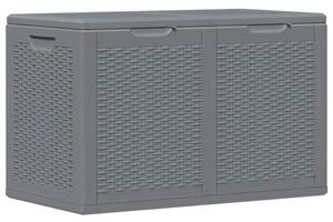 Skrzynia ogrodowa, szara, rattan pp, 180 l