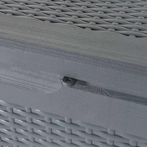 Skrzynia ogrodowa, szara, rattan pp, 180 l