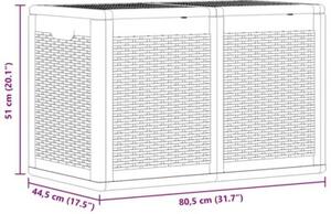 Skrzynia ogrodowa, szara, rattan pp, 180 l