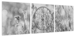 Obraz - Mroźna zima (z zegarem) (90x30 cm)