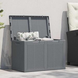 Skrzynia ogrodowa, szara, rattan pp, 180 l