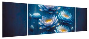 Obraz - Lilie wodne pod powierzchnią (170x50 cm)