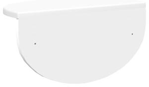 Nowoczesna półka ścienna minimalistyczna w kolorze białym z materiału drewnopochodnego