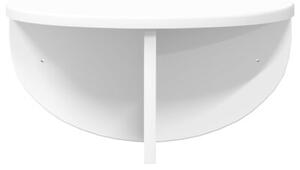 Nowoczesna półka ścienna minimalistyczna w kolorze białym z materiału drewnopochodnego