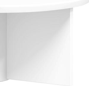 Nowoczesna półka ścienna minimalistyczna w kolorze białym z materiału drewnopochodnego