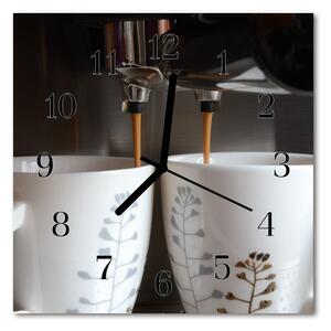Zegar szklany kwadratowy Ekspres do kawy