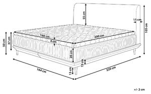 Łóżko kontynentalne z wezgłowiem materacem ekoskóra 160x200 cm czarne Madame Beliani