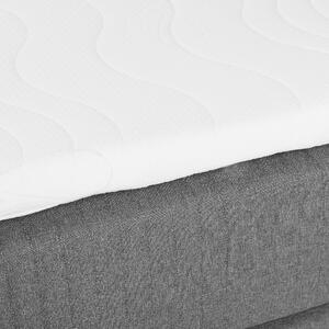 Łóżko kontynentalne z wezgłowiem materacem tapicerowane 180x200 cm szare Madame Beliani