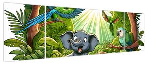 Obraz - Wesołe zwierzątka (170x50 cm)