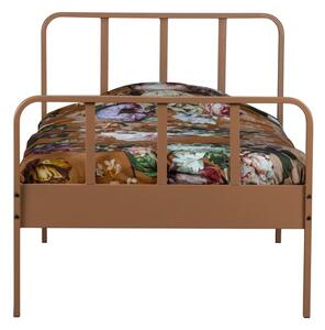 Pomarańczowe metalowe łóżko WOOOD Mees, 90x200 cm