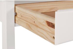 Białe biurko z drewna sosnowego z półką Støraa Gava