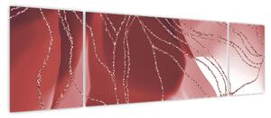 Obraz - Czerwony abstrakcyjny kwiat N⁰1 (170x50 cm)