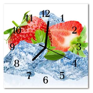 Zegar szklany kwadratowy Lody truskawkowe