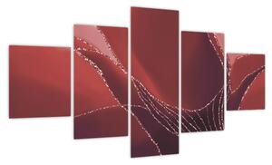 Obraz - Czerwony abstrakcyjny kwiat N⁰2 (125x70 cm)