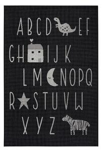 Czarny dywan dla dzieci Ragami Letters, 160x230 cm