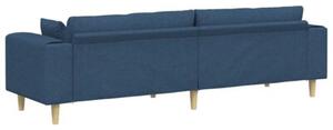 Sofa 4-osobowa z oddychajÄ cÄ tkaninÄ w kolorze niebieskim, nowoczesny design i wygodne wsparcie sprÄÅ¼ynowe