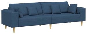 Sofa 4-osobowa z oddychajÄ cÄ tkaninÄ w kolorze niebieskim, nowoczesny design i wygodne wsparcie sprÄÅ¼ynowe