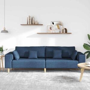 Sofa 4-osobowa z oddychajÄ cÄ tkaninÄ w kolorze niebieskim, nowoczesny design i wygodne wsparcie sprÄÅ¼ynowe